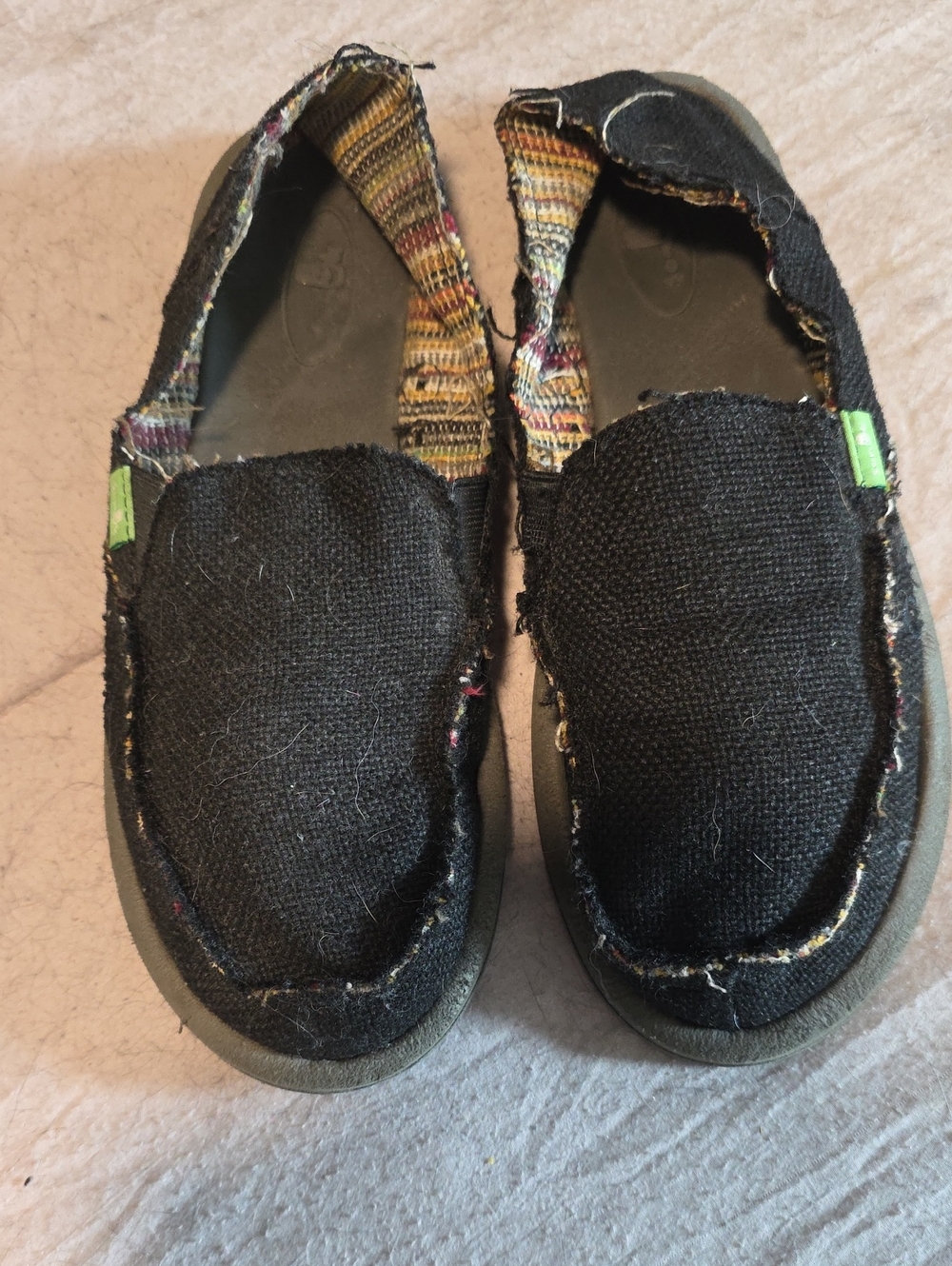 Casual Black Slip-On Women's Canvas Slippers